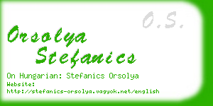 orsolya stefanics business card